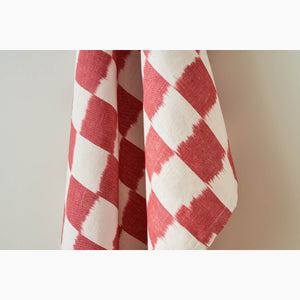 Checkerboard Raspberry Fabric