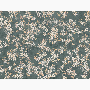 Cherry Blossom Petrol Fabric