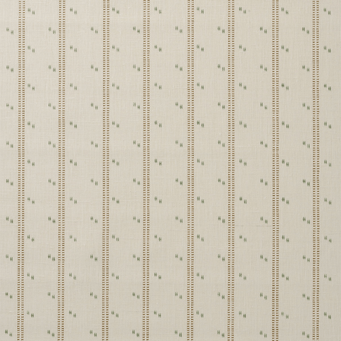 Cross Stitch Green Ochre Fabric