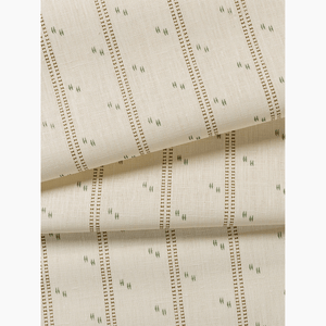 Cross Stitch Green Ochre Fabric