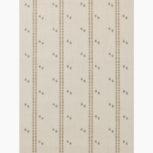 Cross Stitch Green Ochre Fabric