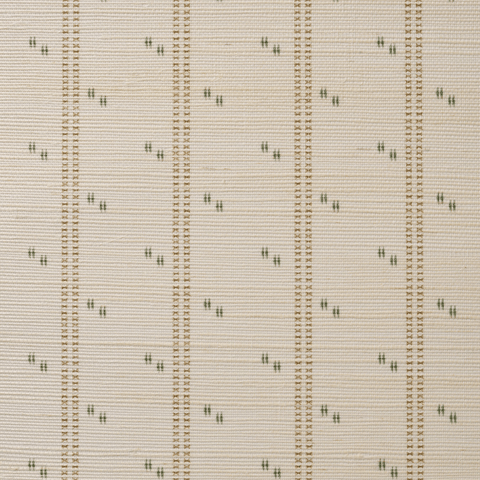 Cross Stitch Green Ochre Grasscloth Wallpaper