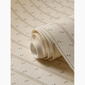Cross Stitch Green Ochre Grasscloth Wallpaper