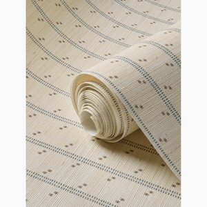 Cross Stitch Indigo Plum Grasscloth Wallpaper