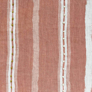 Dabu Stripe Pink Embroidered Fabric