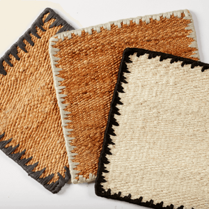 Embroidery Border Bleached Rug