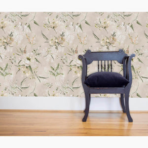 English Garden Putty Wallpaper