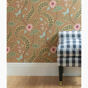 Floral Trail Caramel Wallpaper