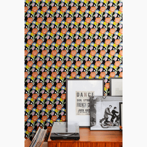Flower Fields Black Wallpaper