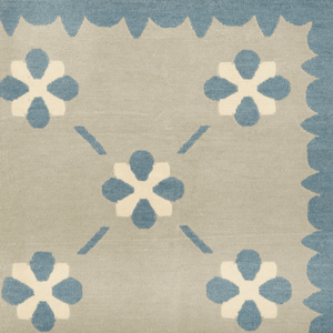 Flower Power Blue & White Rug