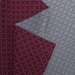 Frogspawn Blue and Burgundy Fabric
