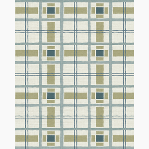 Hannah's Plaid Bluebird Grasscloth Wallpaper