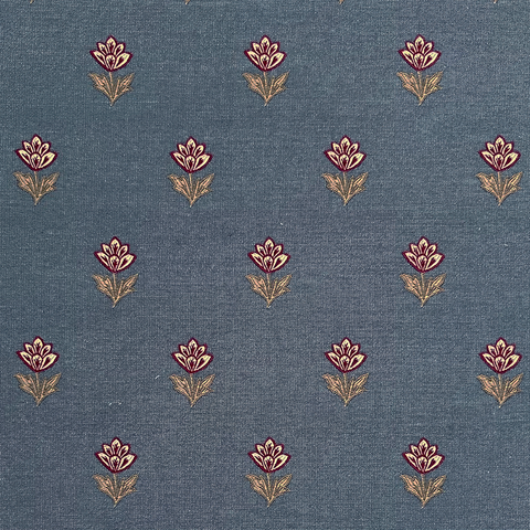 Indian Tulips Denim Fabric