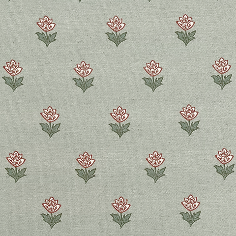 Indian Tulips Sage Fabric