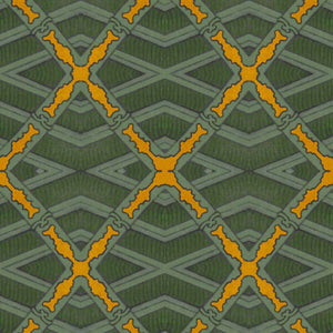 Japanese Trellis Green & Yellow Wallpaper