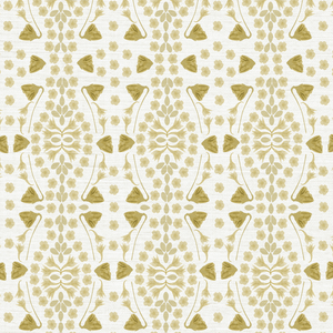 Kaleidoscope Garden Ochre Grasscloth Wallpaper