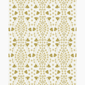 Kaleidoscope Garden Ochre Grasscloth Wallpaper