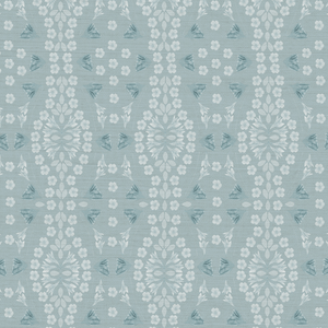 Kaleidoscope Garden Relief Bluebird Grasscloth Wallpaper