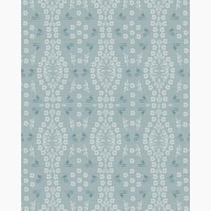 Kaleidoscope Garden Relief Bluebird Grasscloth Wallpaper