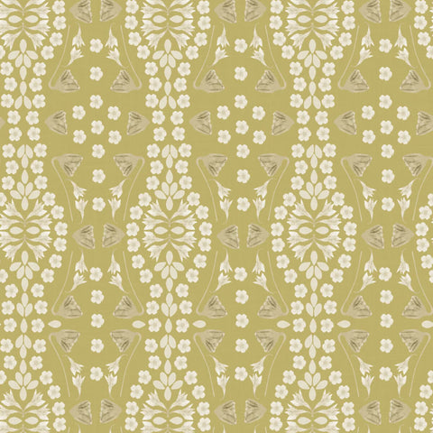 Kaleidoscope Garden Relief Ochre Fabric