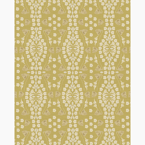 Kaleidoscope Garden Relief Ochre Grasscloth Wallpaper
