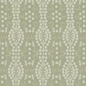 Kaleidoscope Garden Relief Sage Grasscloth Wallpaper