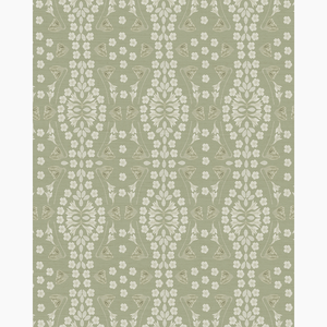 Kaleidoscope Garden Relief Sage Grasscloth Wallpaper