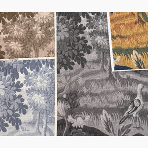 Left Bank French Blue Grasscloth Mural Wallpaper