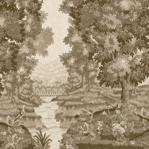 Left Bank Sepia Grasscloth Mural Wallpaper