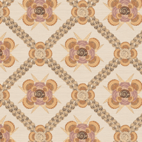 Lyford Peach Grasscloth Wallpaper