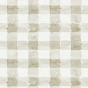 Mom's Plaid Bone Grasscloth Wallpaper