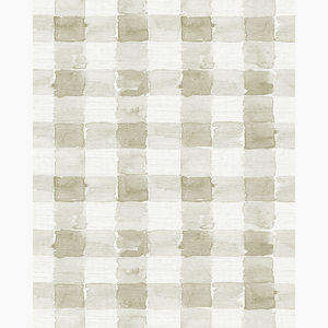 Mom's Plaid Bone Grasscloth Wallpaper