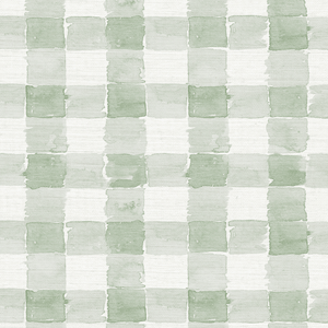 Mom's Plaid Mineral Grasscloth Wallpaper