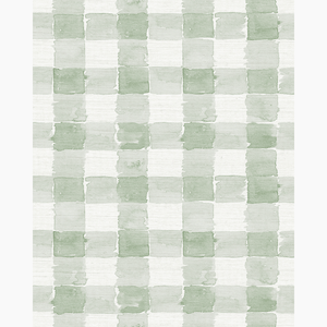 Mom's Plaid Mineral Grasscloth Wallpaper