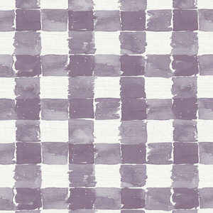 Mom's Plaid Petunia Grasscloth Wallpaper