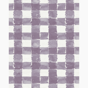 Mom's Plaid Petunia Grasscloth Wallpaper