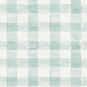 Mom's Plaid Rainwashed Grasscloth Wallpaper
