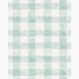 Mom's Plaid Rainwashed Grasscloth Wallpaper
