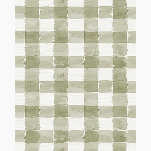 Mom's Plaid Sage Grasscloth Wallpaper