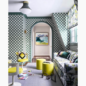 Park Navy Grasscloth Wallpaper