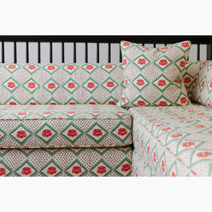 Peony Cream & Red Fabric