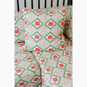 Peony Cream & Red Fabric