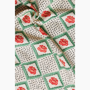 Peony Cream & Red Fabric