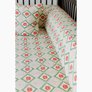 Peony Cream & Red Fabric