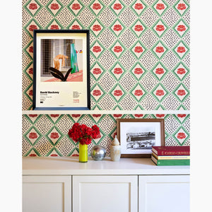 Peony Cream & Red Wallpaper
