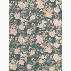 Peony Petrol Wallpaper