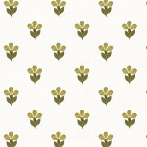 Pressed Petunia Ochre Fabric