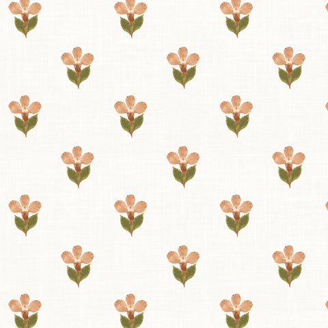 Pressed Petunia Peach Fabric