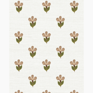 Pressed Petunia Rouge Grasscloth Wallpaper