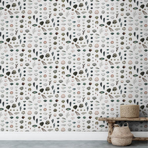 Shellz Foam Grasscloth Wallpaper